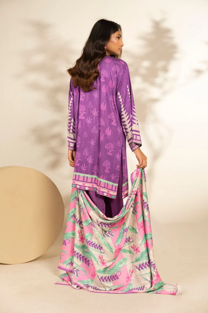 Al Karam Stitched Viscose 3 Piece FW-133-25-1 Purple J(10) - Image 4