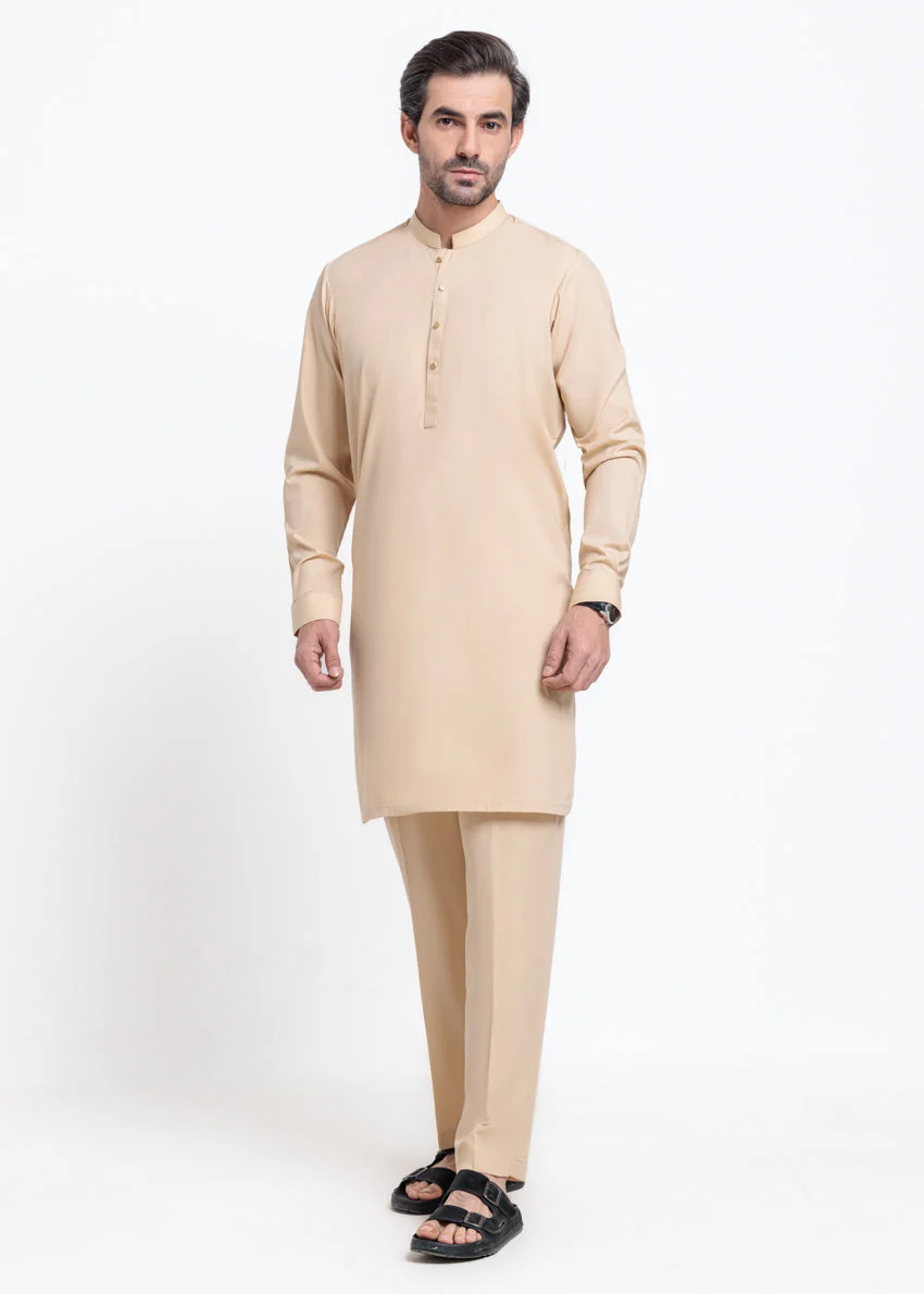 Beige-Blended-Kurta Trouser - (MPS25SSS2078) Y-F-22