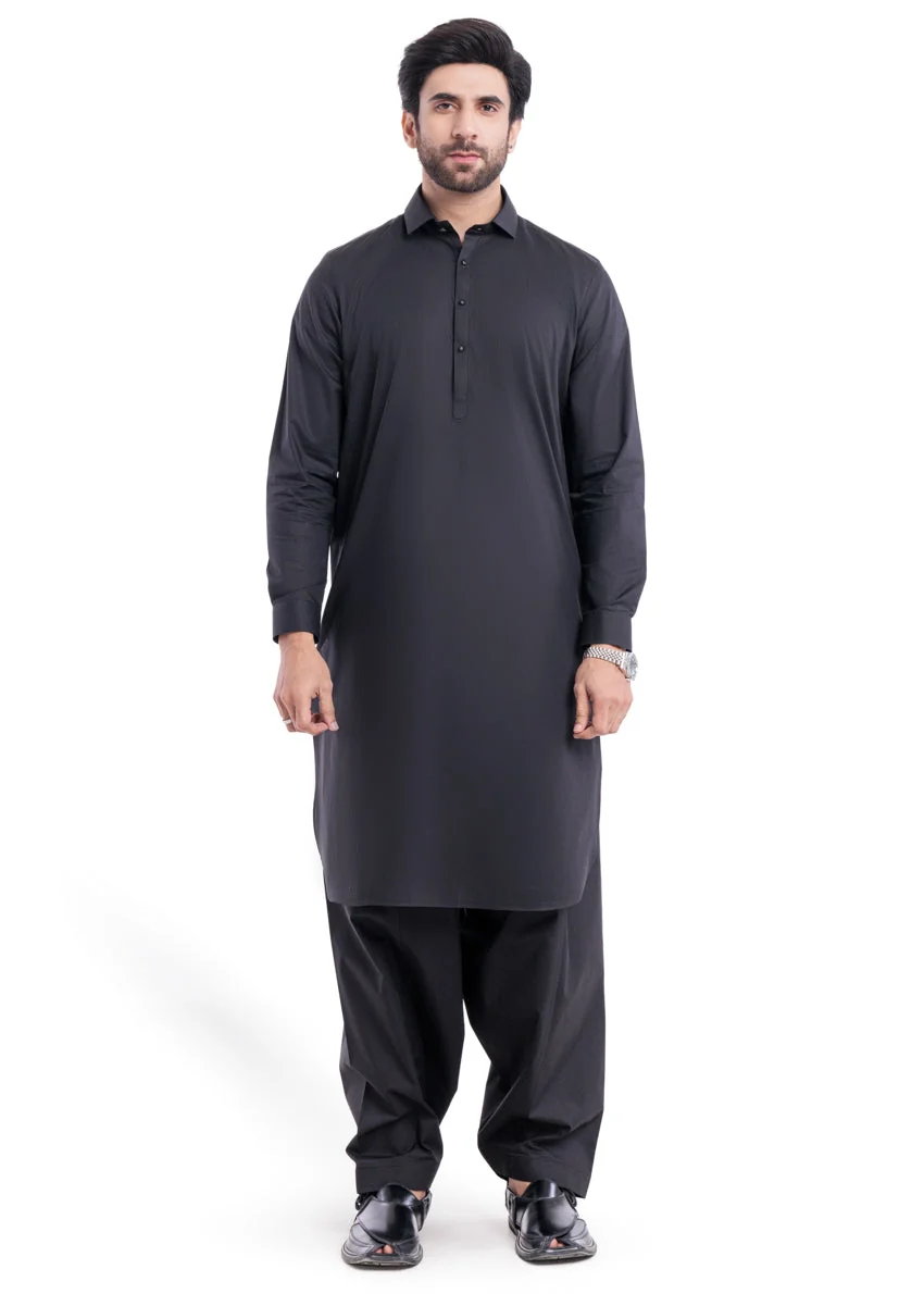Black-Cotton-Shalwar Suit - (MPS25SSS2055) J(7) YB-52-51 -22 ( B-11)