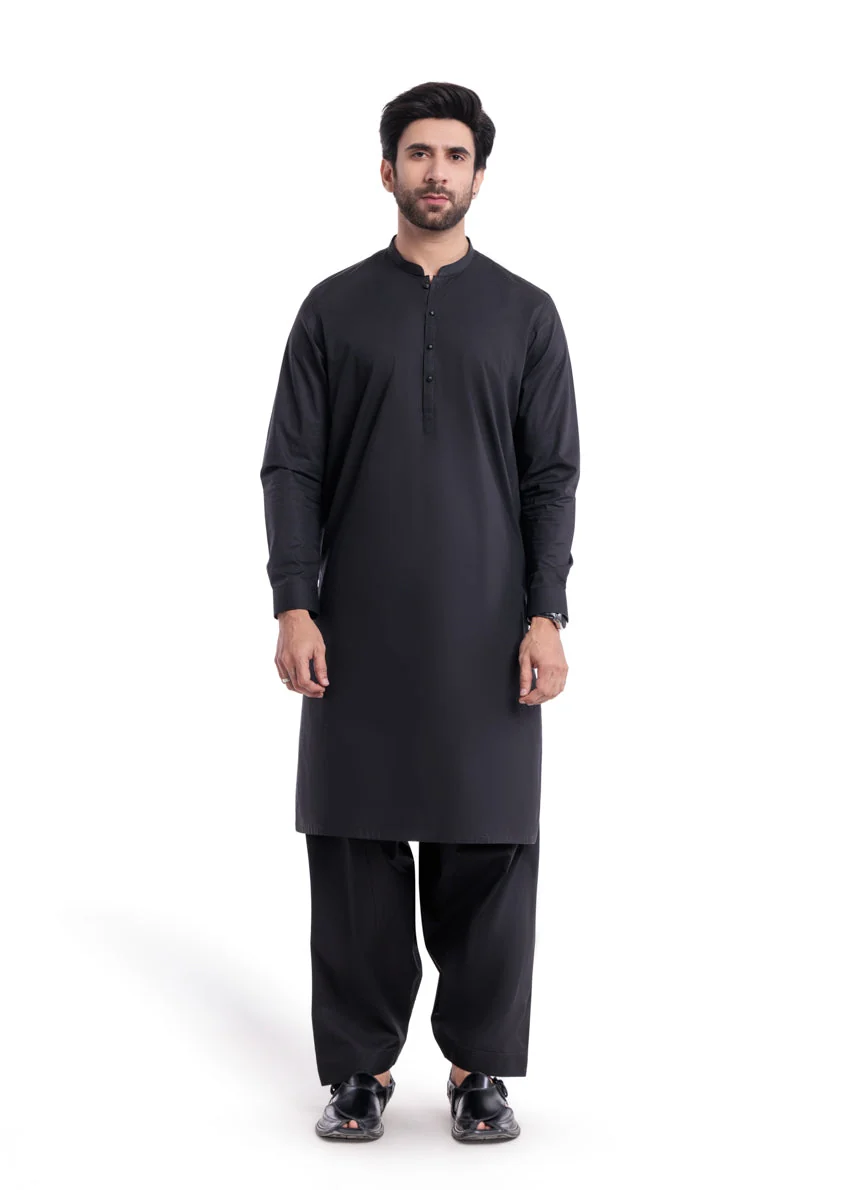 Black-Cotton-Shalwar Suit - (MPS25SSS2056)