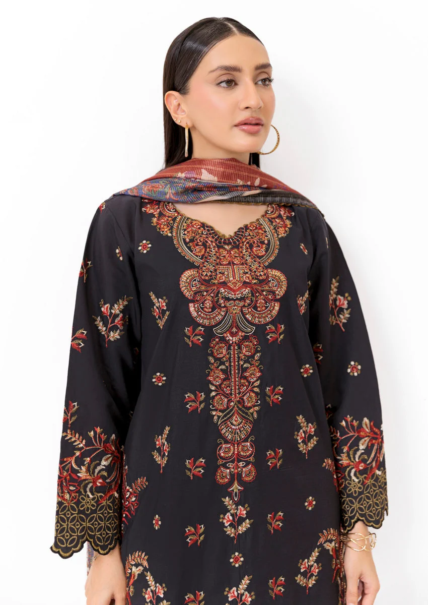 Black-Cotton Silk-3 Piece (WPS25SE3003) J(25) Y (113) - Image 5