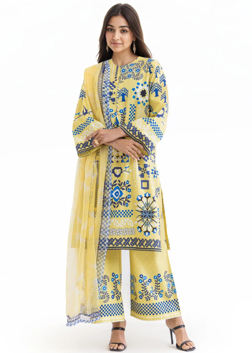 Butter-Lawn-3 Piece (WP3PPBS26B2M46) J(FW2) Y-118 - Image 5