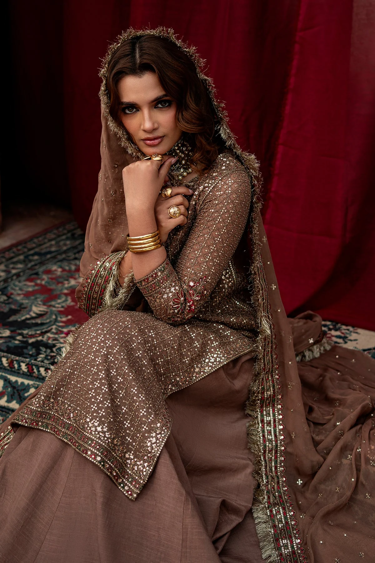 3-PC Embroidered Chiffon Suit CMA-6-221 - Image 3