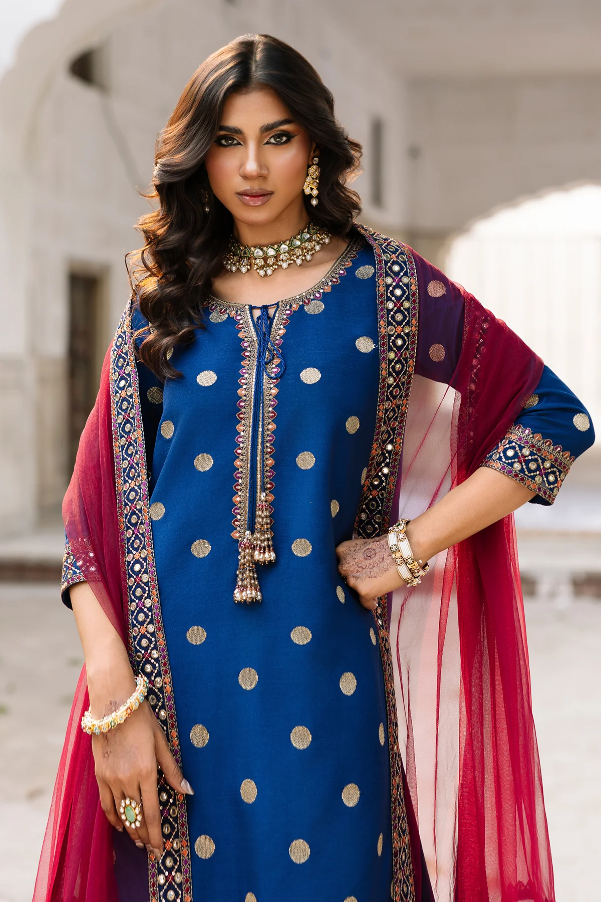 Raw Silk Festive 3 Piece  CMA-6-323 - Image 3