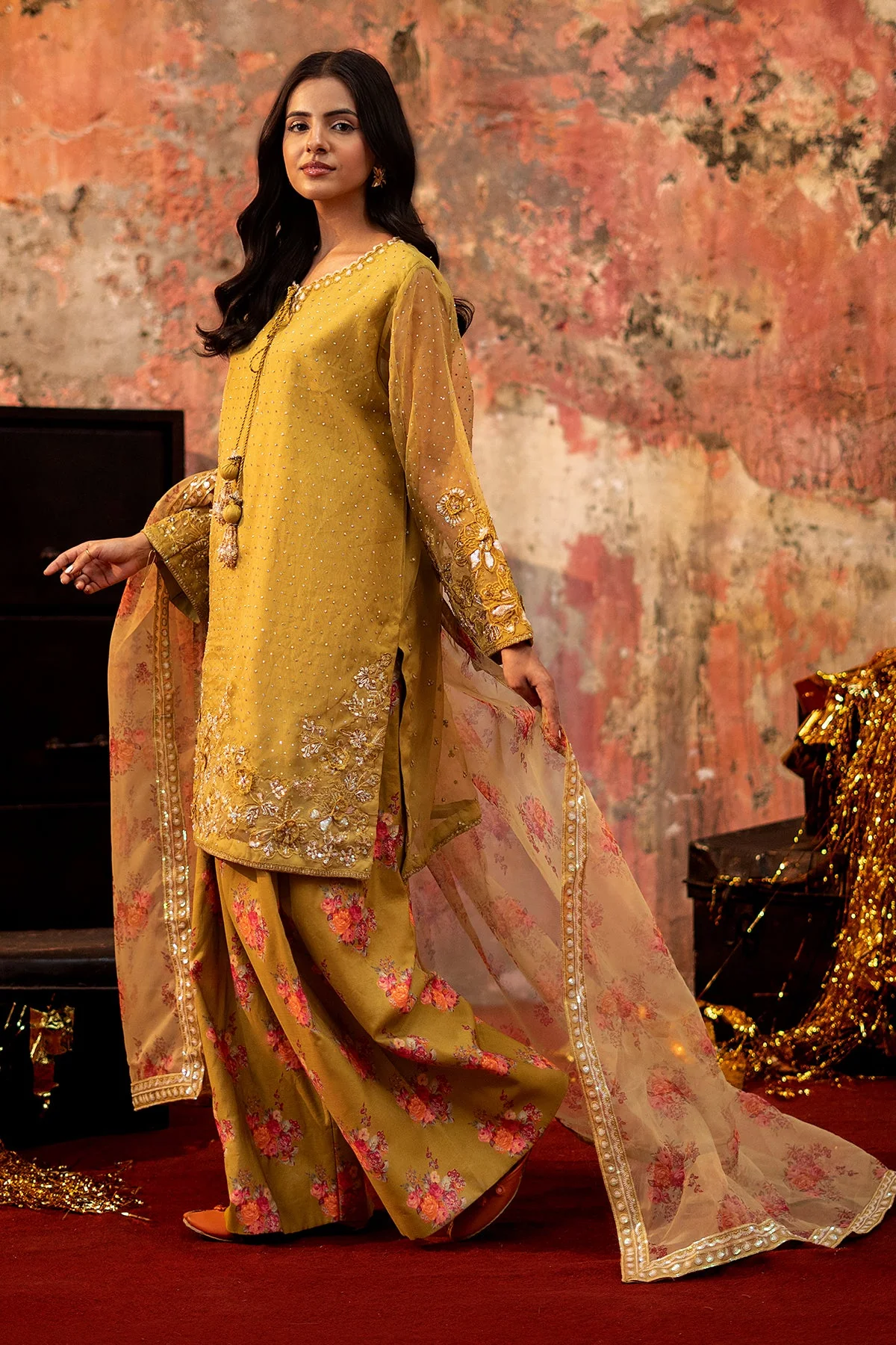 3-PC Embroidered Organza CMA-6-95 - Image 4