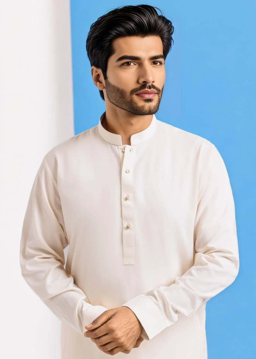 Cream-Blended-Kurta Trouser - (MPS25KPS2045) Ny(22) J(6) - Image 4