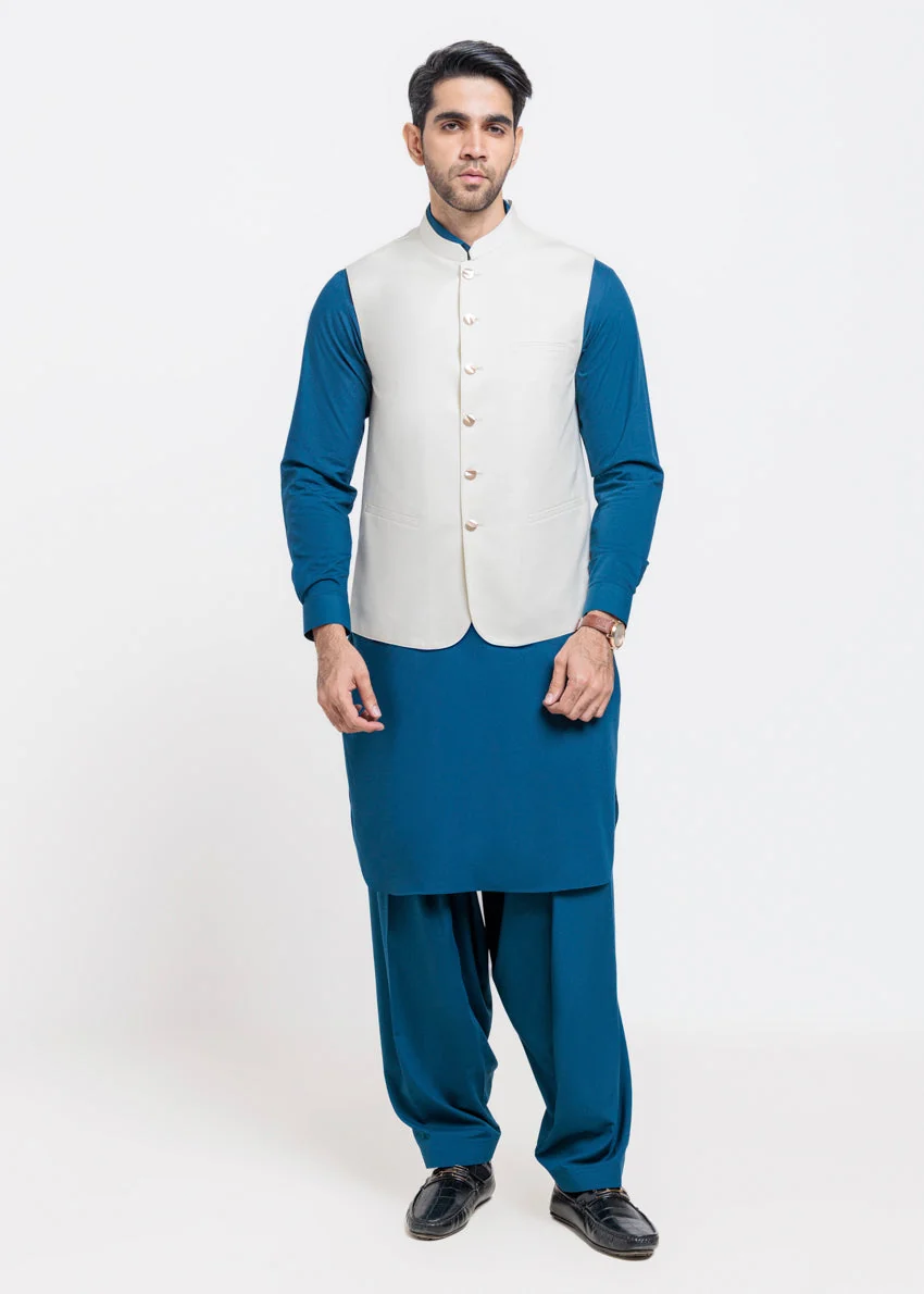 Cream-Blended-Waist Coat - (MPS25WCS1011) - Image 3