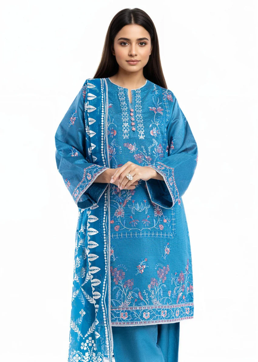 Cyan-Dyed Cotton-3 Piece (WP3PSFW25F11D3) J(26)(Y-177) - Image 3
