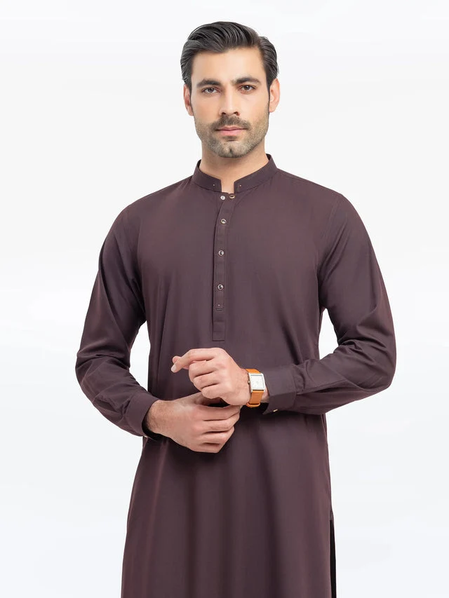 Edenrobe Men's Maroon Kurta Shalwar - EMTKST5-99524 Y(F4) - Image 2