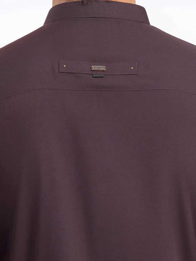 Edenrobe Men's Maroon Kurta Shalwar - EMTKST5-99524 Y(F4) - Image 4