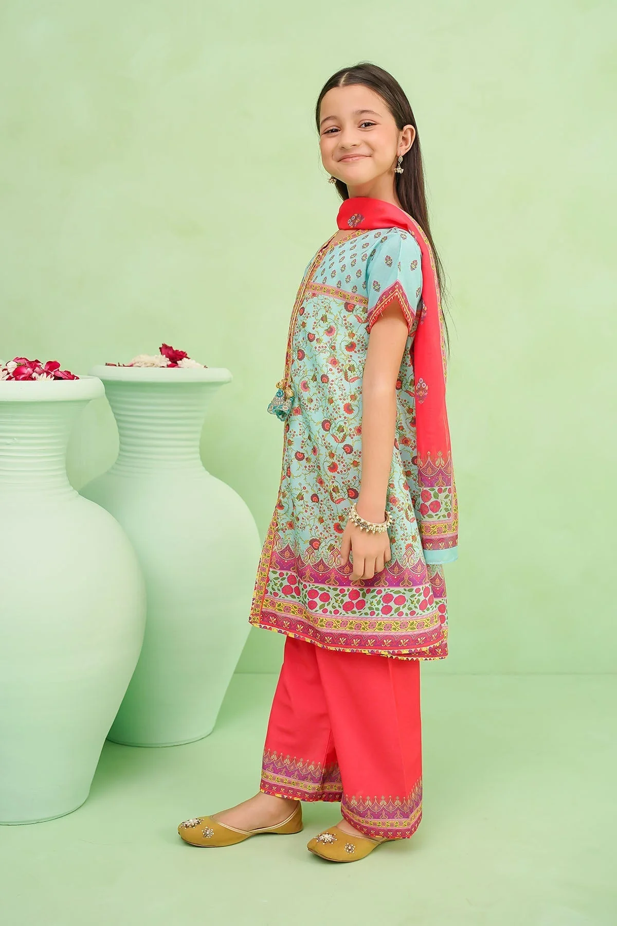 Girls Festive 3 Piece INDP50 J(138) - Image 2