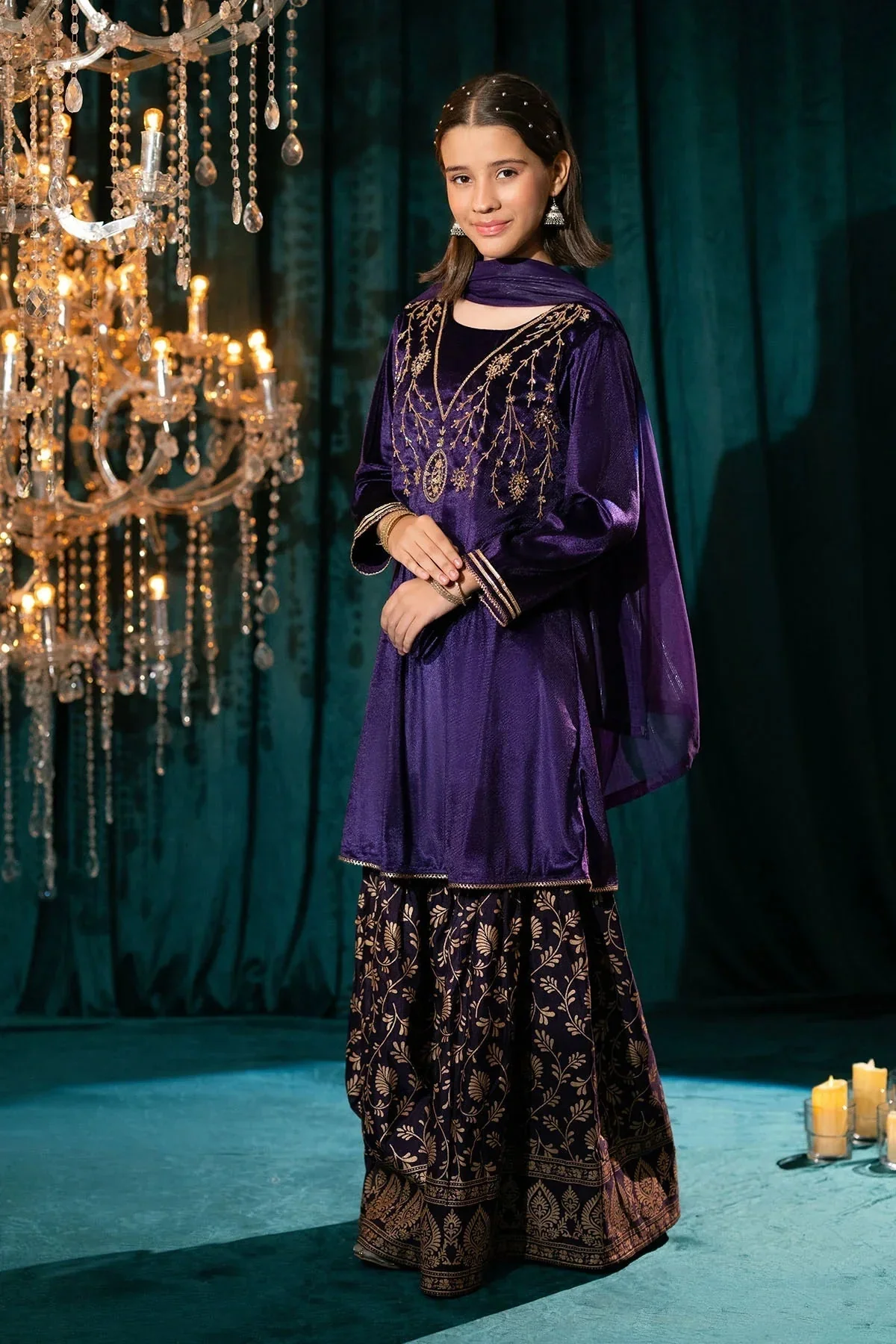 Girls Stitched 3 Piece OVF 48 - Image 3
