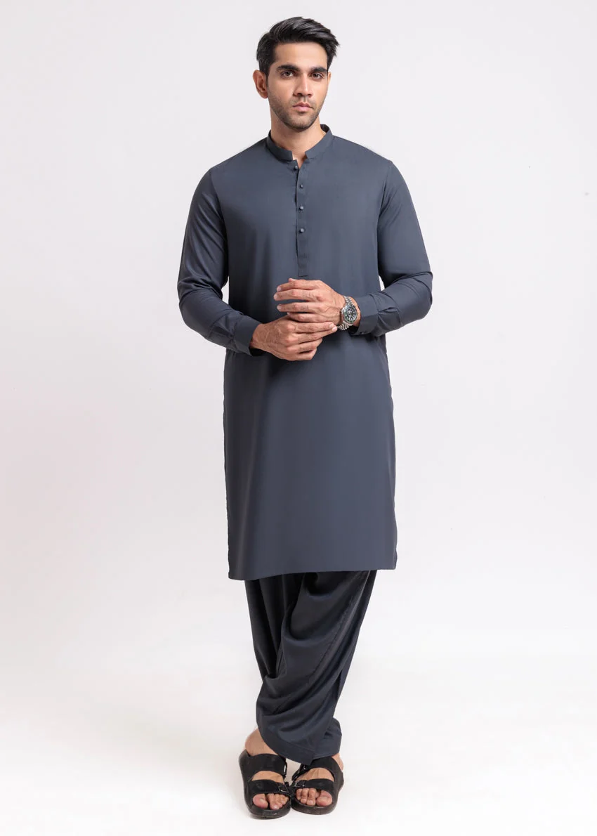 Grey-Blended-Shalwar Suit - (MPS25SSE2070) Y-F-11 - Image 3