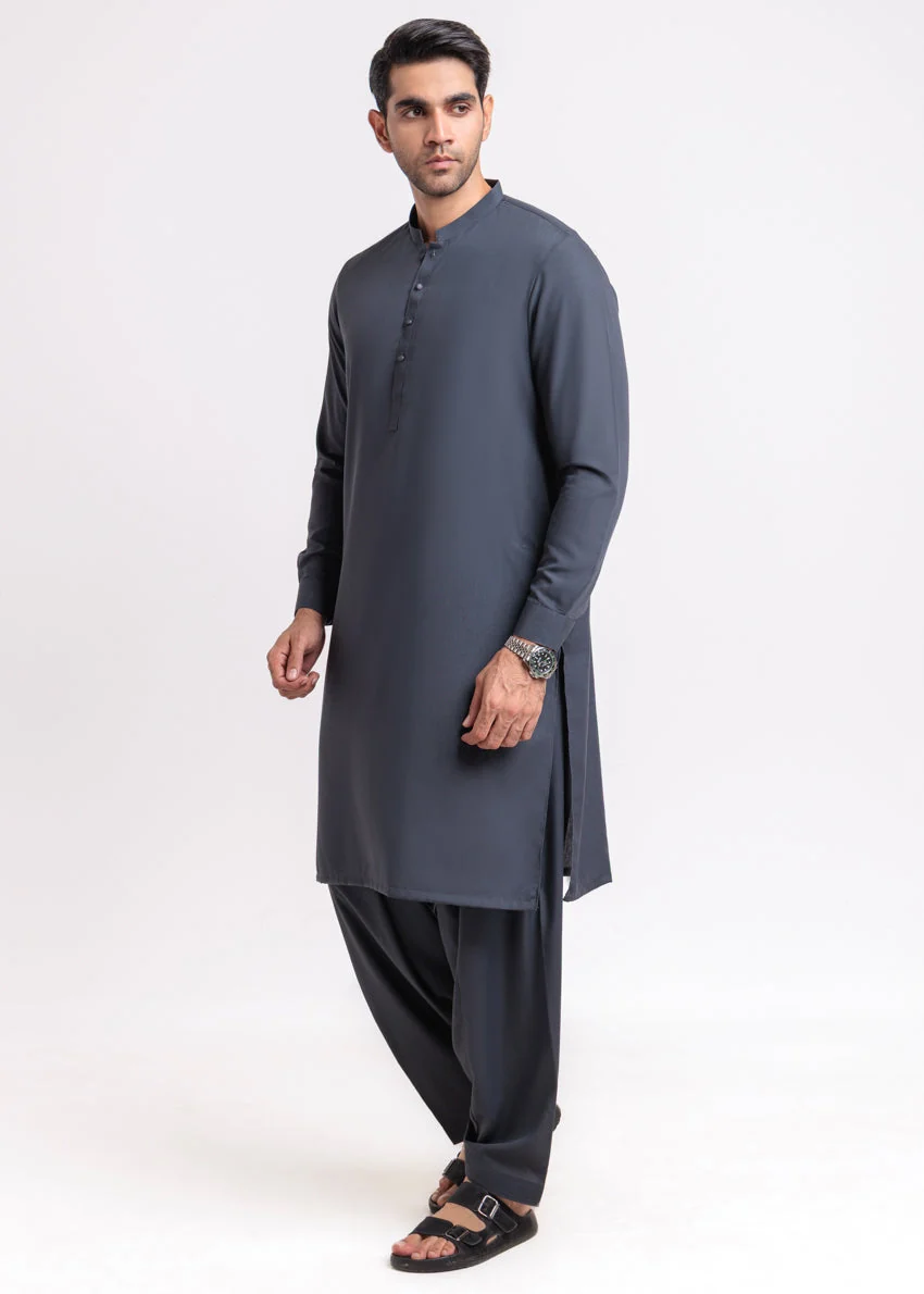 Grey-Blended-Shalwar Suit - (MPS25SSE2070) Y-F-11 - Image 4