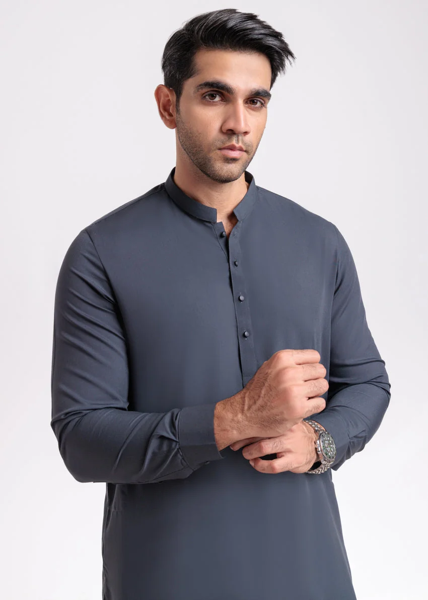 Grey-Blended-Shalwar Suit - (MPS25SSE2070) Y-F-11 - Image 6