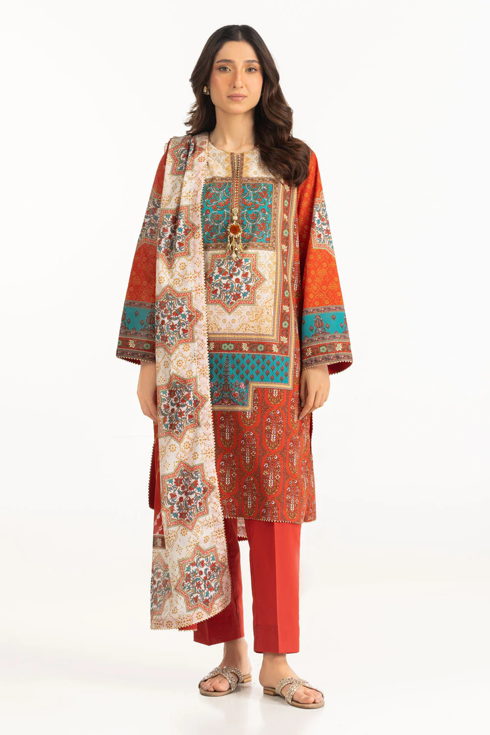 Gul Ahmed Stitched Lawn 3 Piece CL#62246 J(43) NY 64