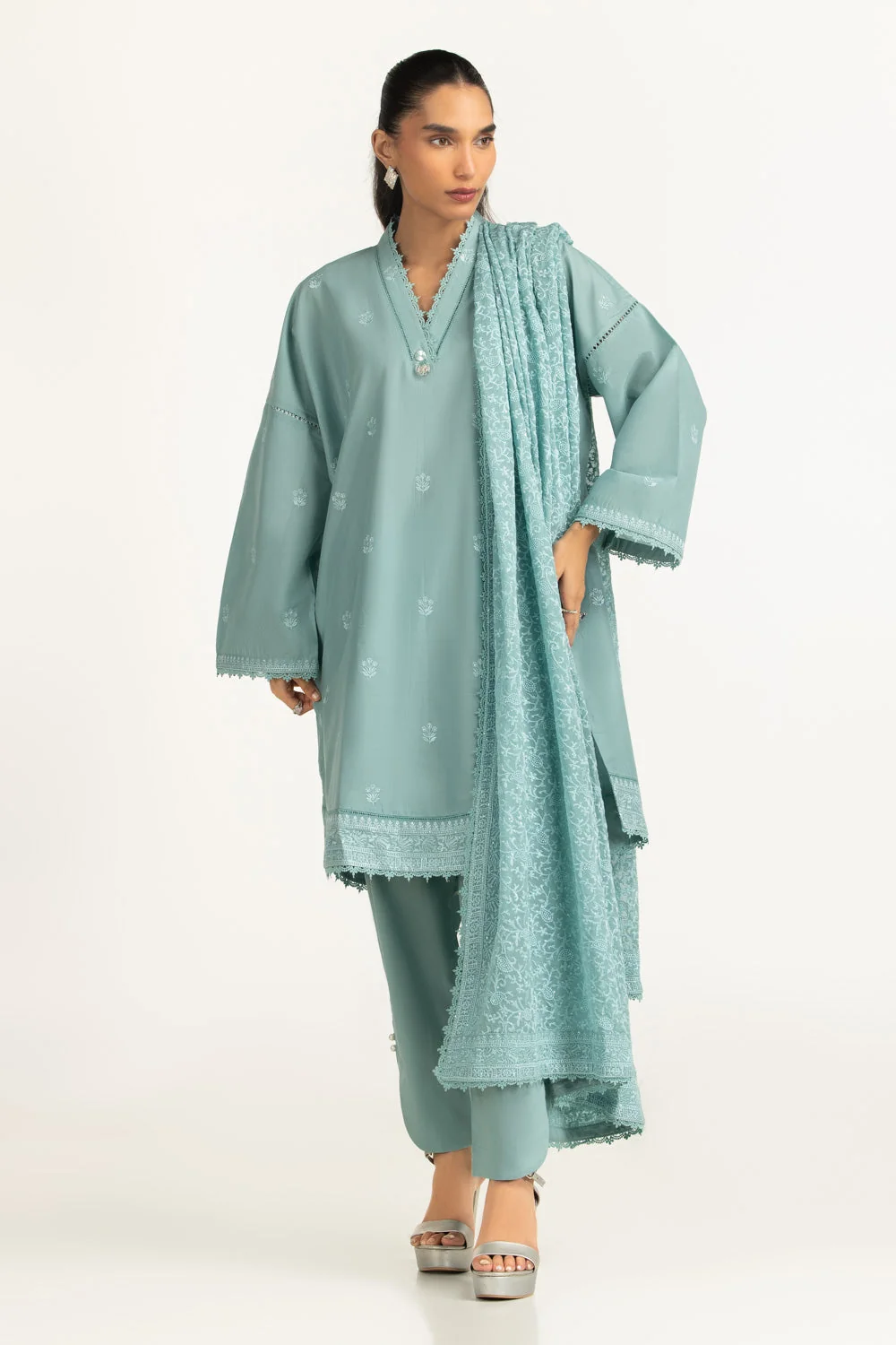 Gul Ahmed Stitched Embroidered 3 Piece IUSTKSD-2038 J(119) NY65