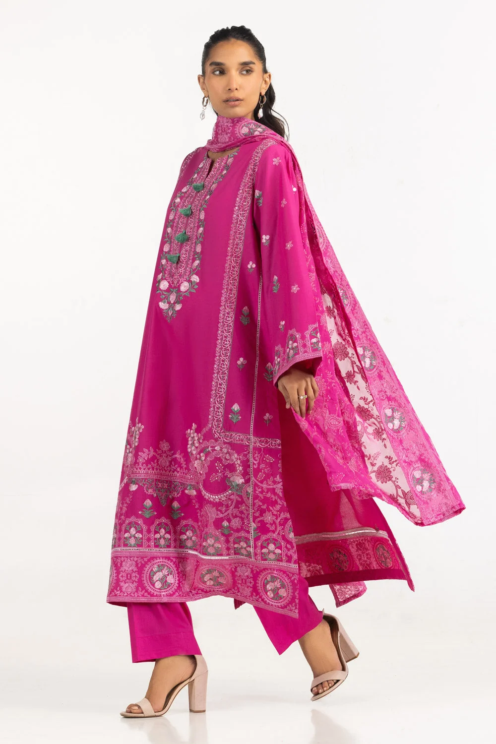 Gul Ahmed Stitched Embroidered 3 Piece IUSTKSD-2093 J(44) NY 37 - Image 3
