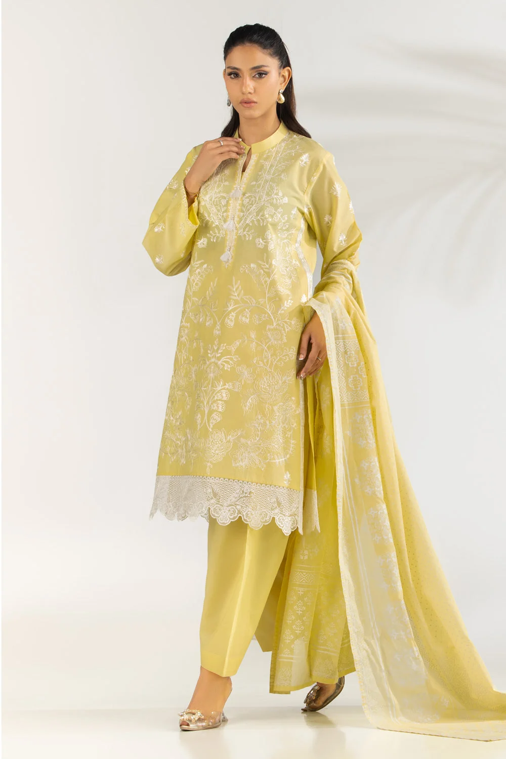 Gul Ahmed Stitched Embroidered 3 Piece IUSTKSD-2123 J(58) NY 44 - Image 3