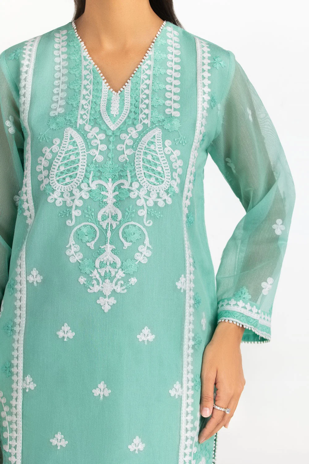 Gul Ahmed Stitched Cotton Net 3 Piece IUSTKSD-2143 J(73) Y-1 - Image 5