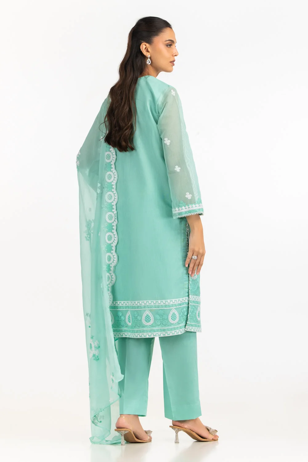 Gul Ahmed Stitched Cotton Net 3 Piece IUSTKSD-2143 J(73) Y-1 - Image 6