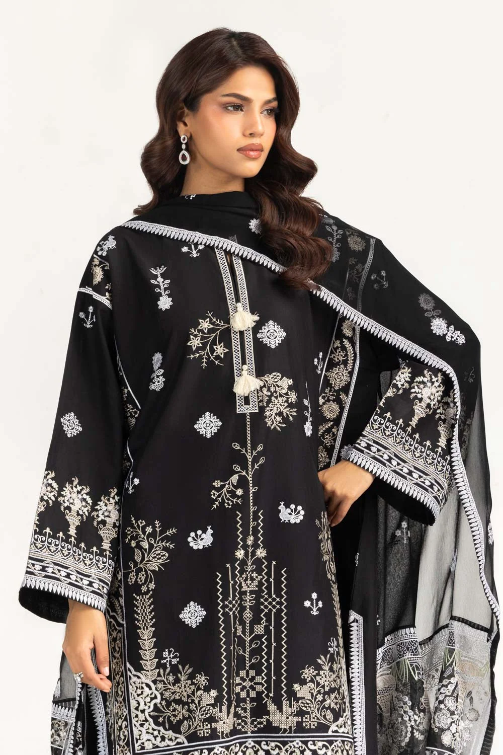 Gul Ahmed Stitched Embroidered 3 Piece IUSTKSD-2211 J(57&58) NY 51 - Image 5