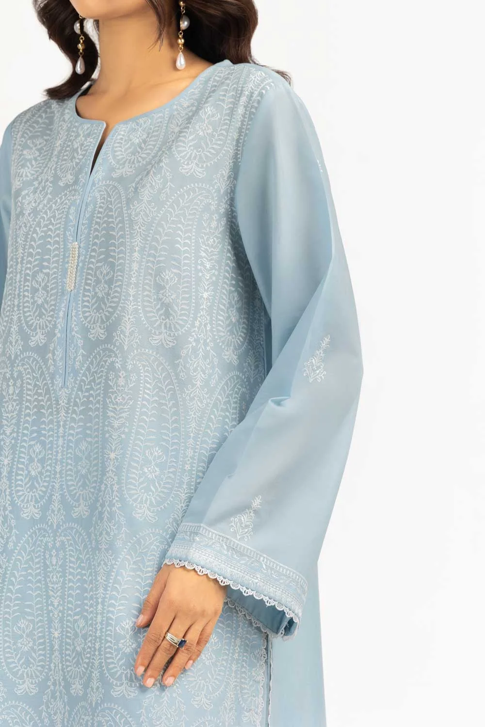 Gul Ahmed Stitched Embroidered 3 Piece IUSTKSD-2308 J(63) NY 57 - Image 2