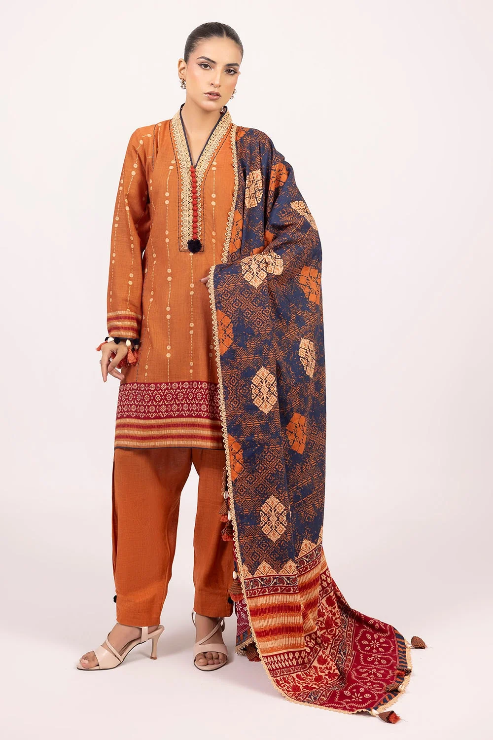 Gul Ahmed Stitched 3 Piece Khaddar K-52038 J(74)