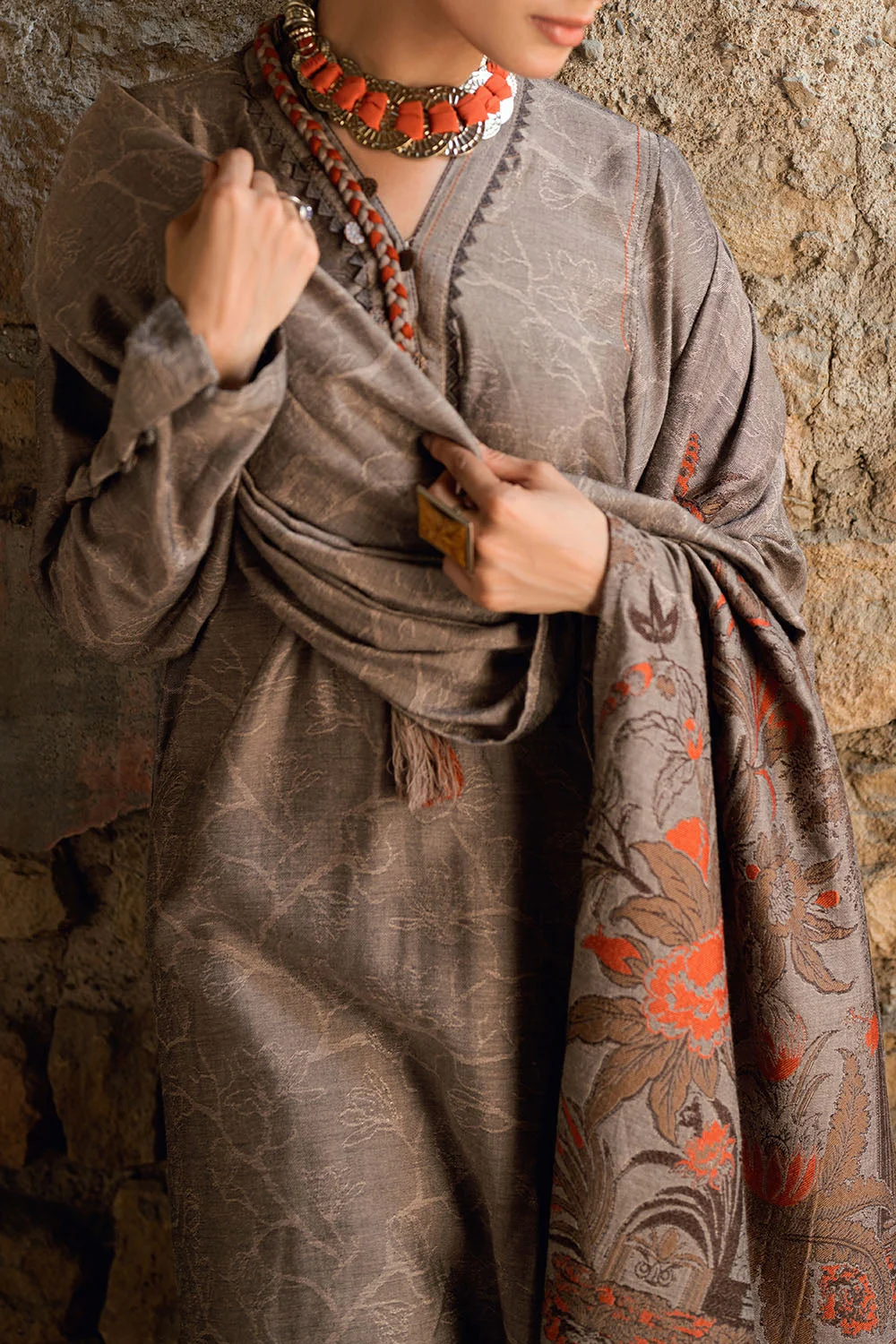 Gul Ahmed Stitched Jacquard 3 Piece MJ#52039 J(80) Y-4 - Image 2