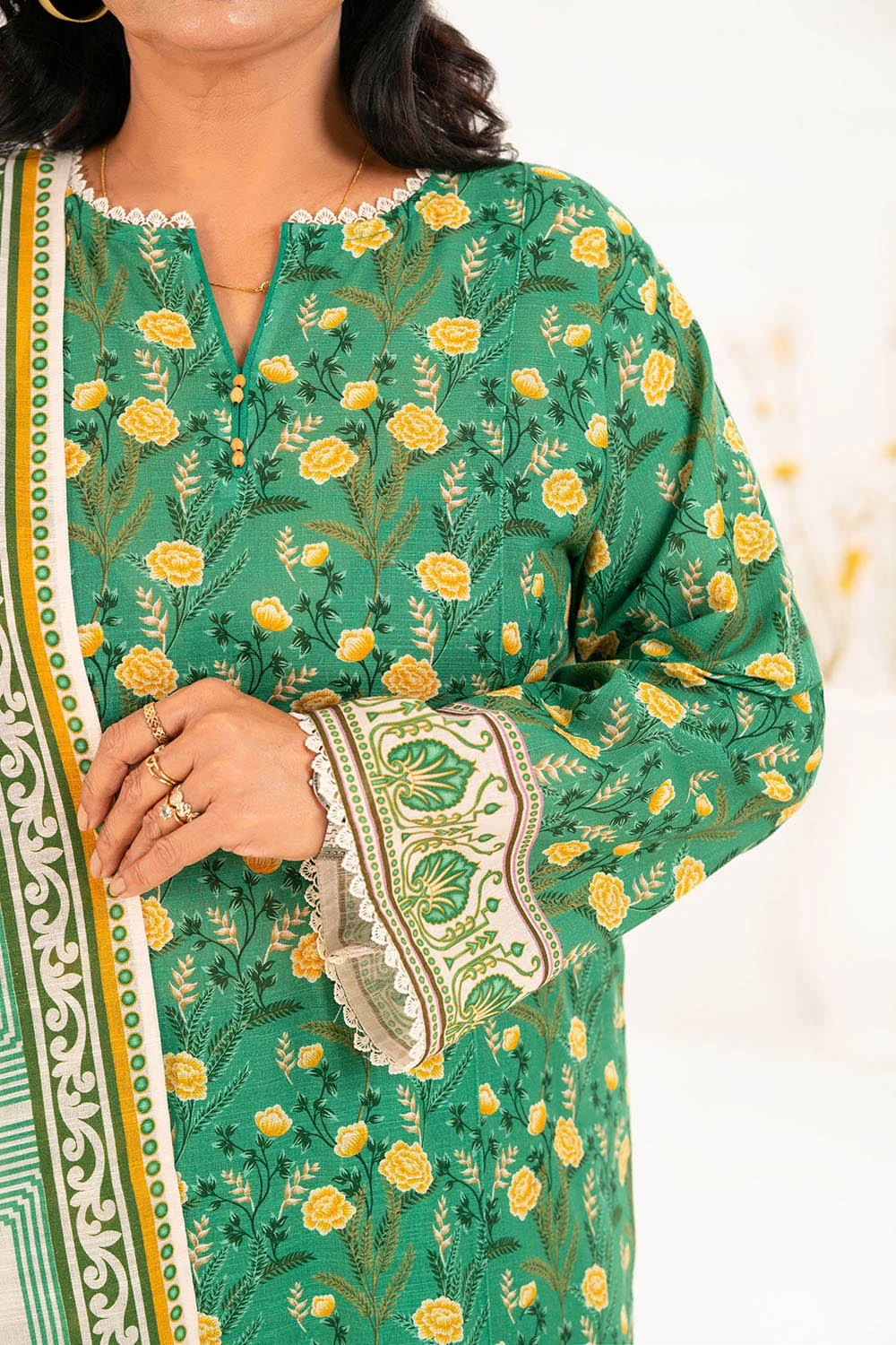 Gul Ahmed Unstitched Khaddar 3 Piece K#52115 - Image 2