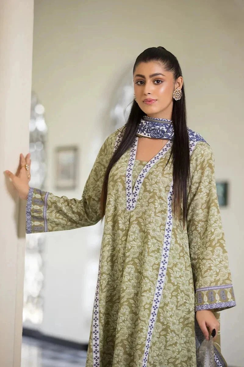 Khas Stitched Linen 3 Piece A-04 J(128) - Image 2
