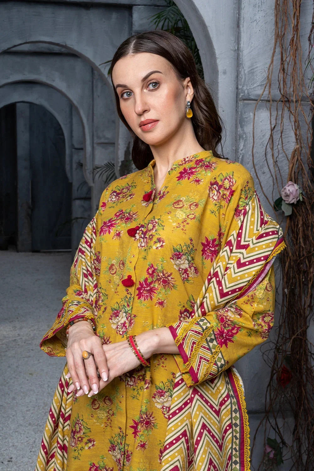 Khas Stitched Linen 3 Piece A-06 J(128) - Image 4