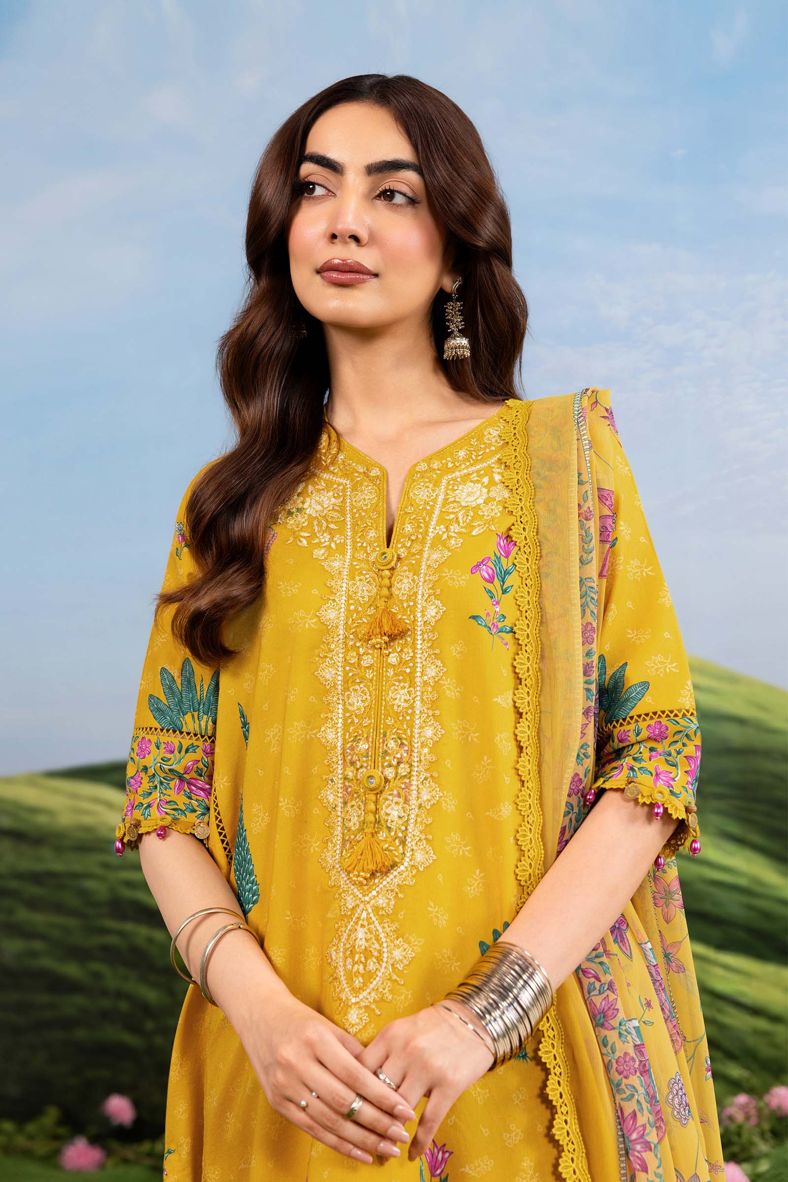Maria B Stitched Embroidered 3 Piece D3A J(38) NY 174 - Image 5