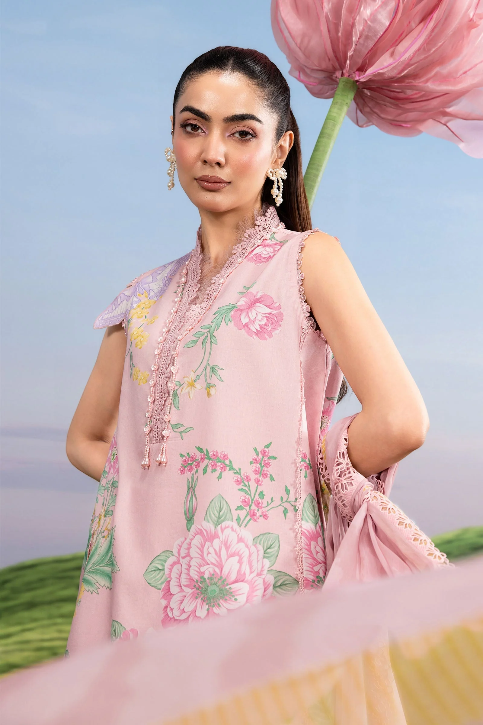 Maria B Stitched Embroidered 3 Piece D4A J(50&51) NY 175 - Image 4