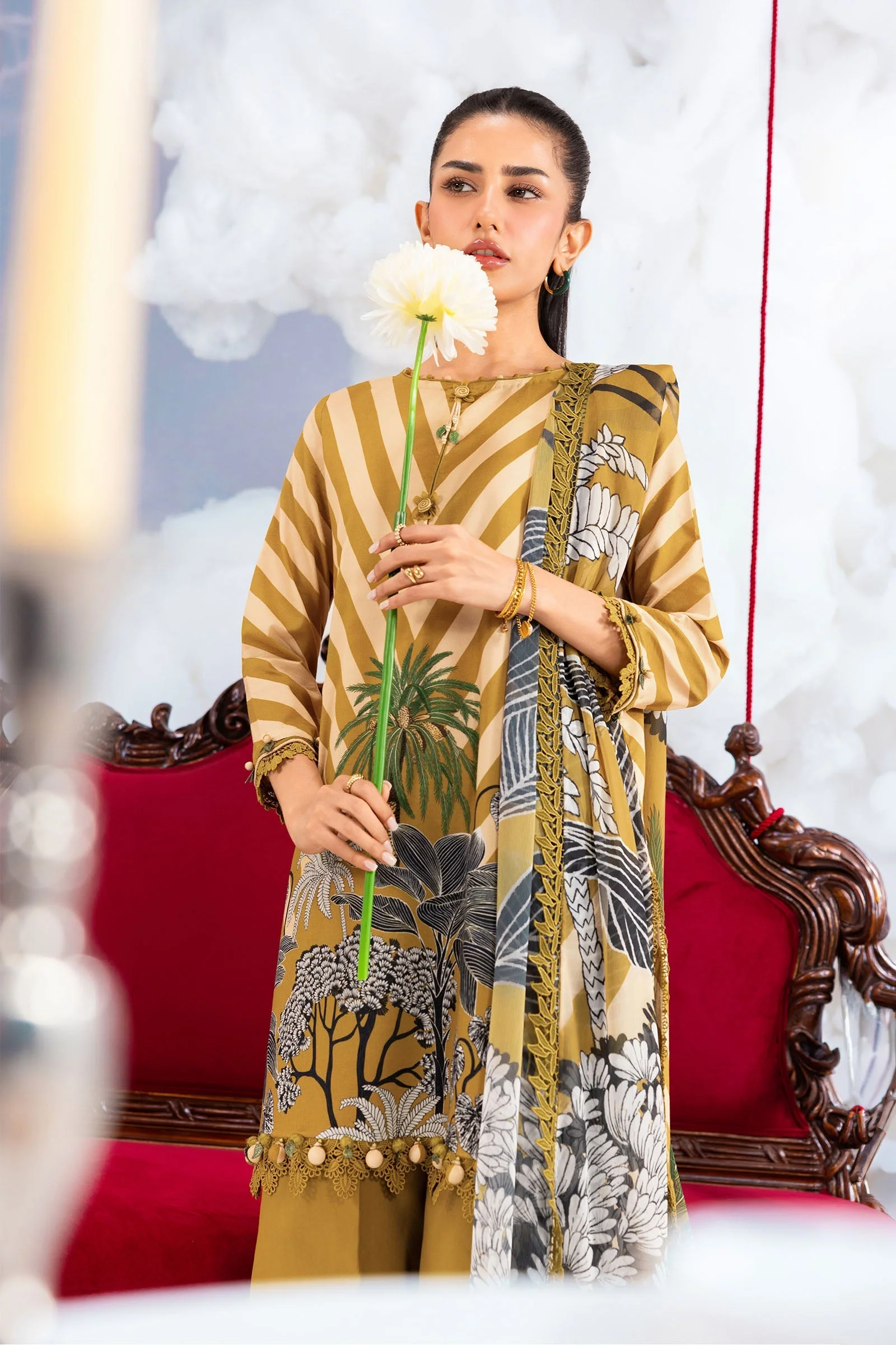 Maria B Stitched Embroidered 3 Piece D8A J(94&95) - Image 2