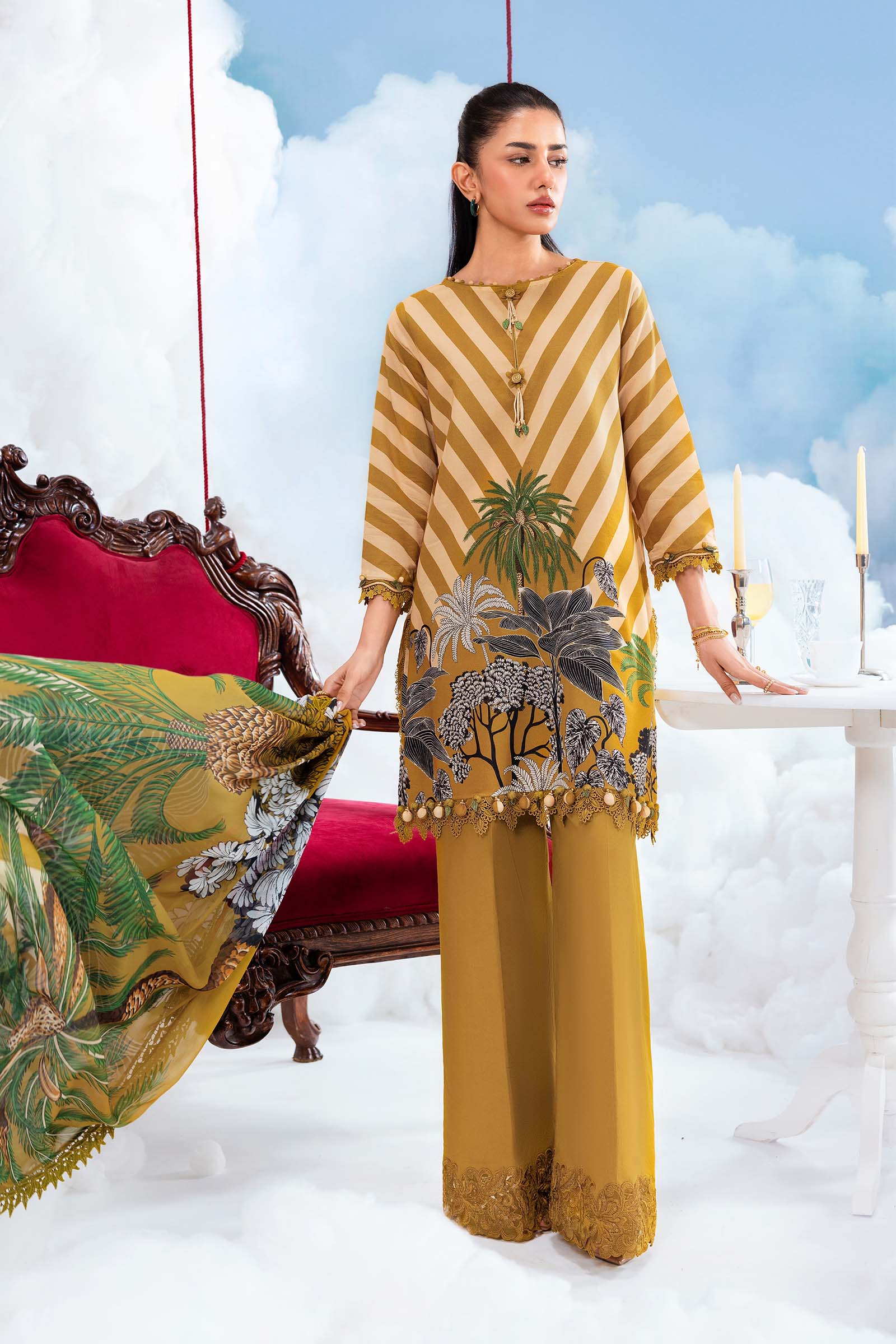 Maria B Stitched Embroidered 3 Piece D8A J(94&95) - Image 4