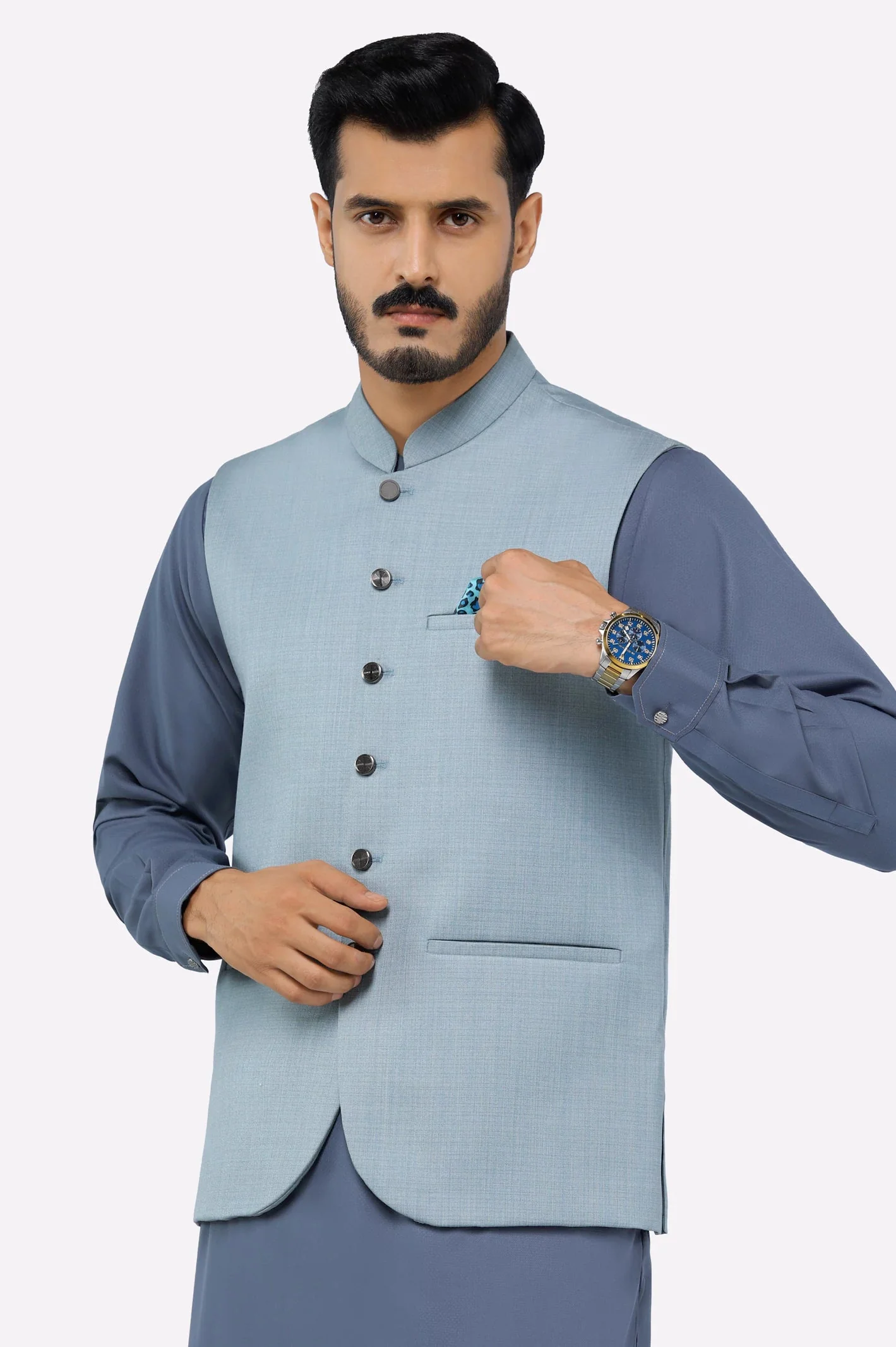 Men Waistcoat GA4055 Grey - Image 3