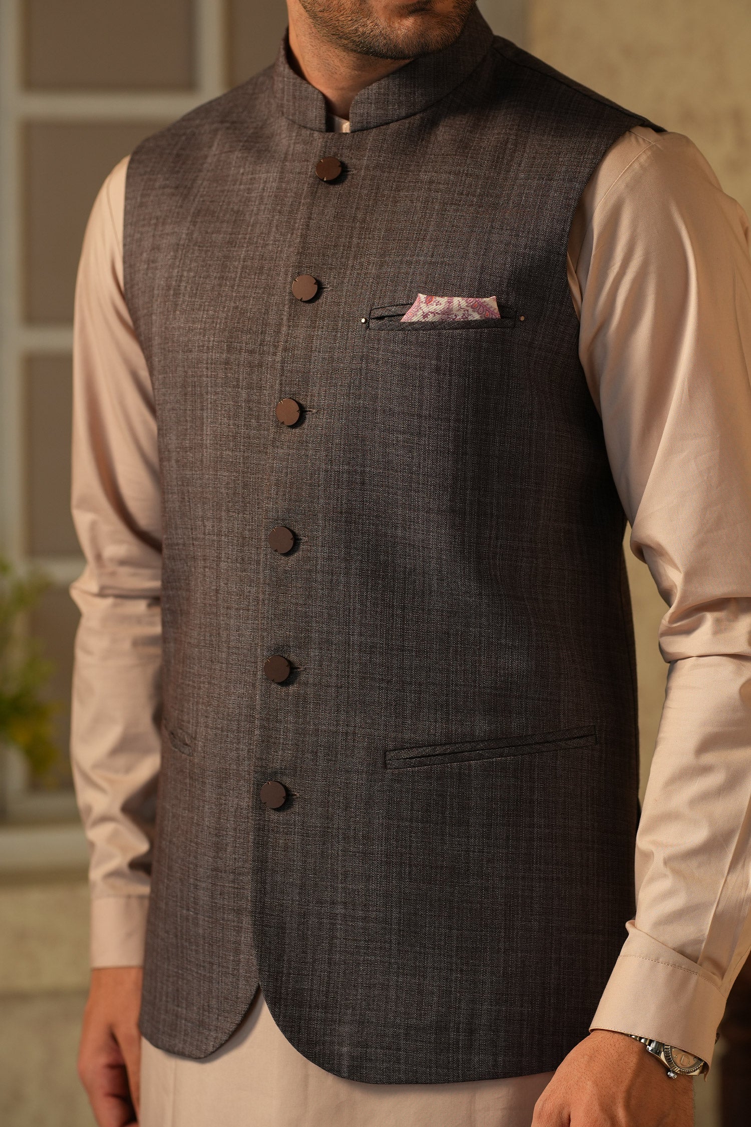 MENS BASIC WAISTCOAT - LAVENDER AWB2509 - Image 2