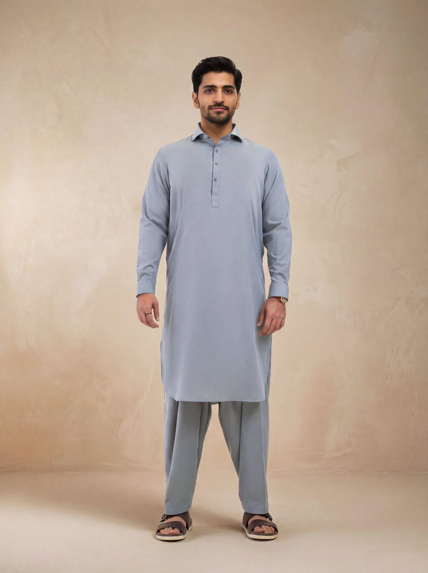 Grey-Blended-Shalwar Suit - (MP2PSBS26BM5J3) (Y-8)J(12)