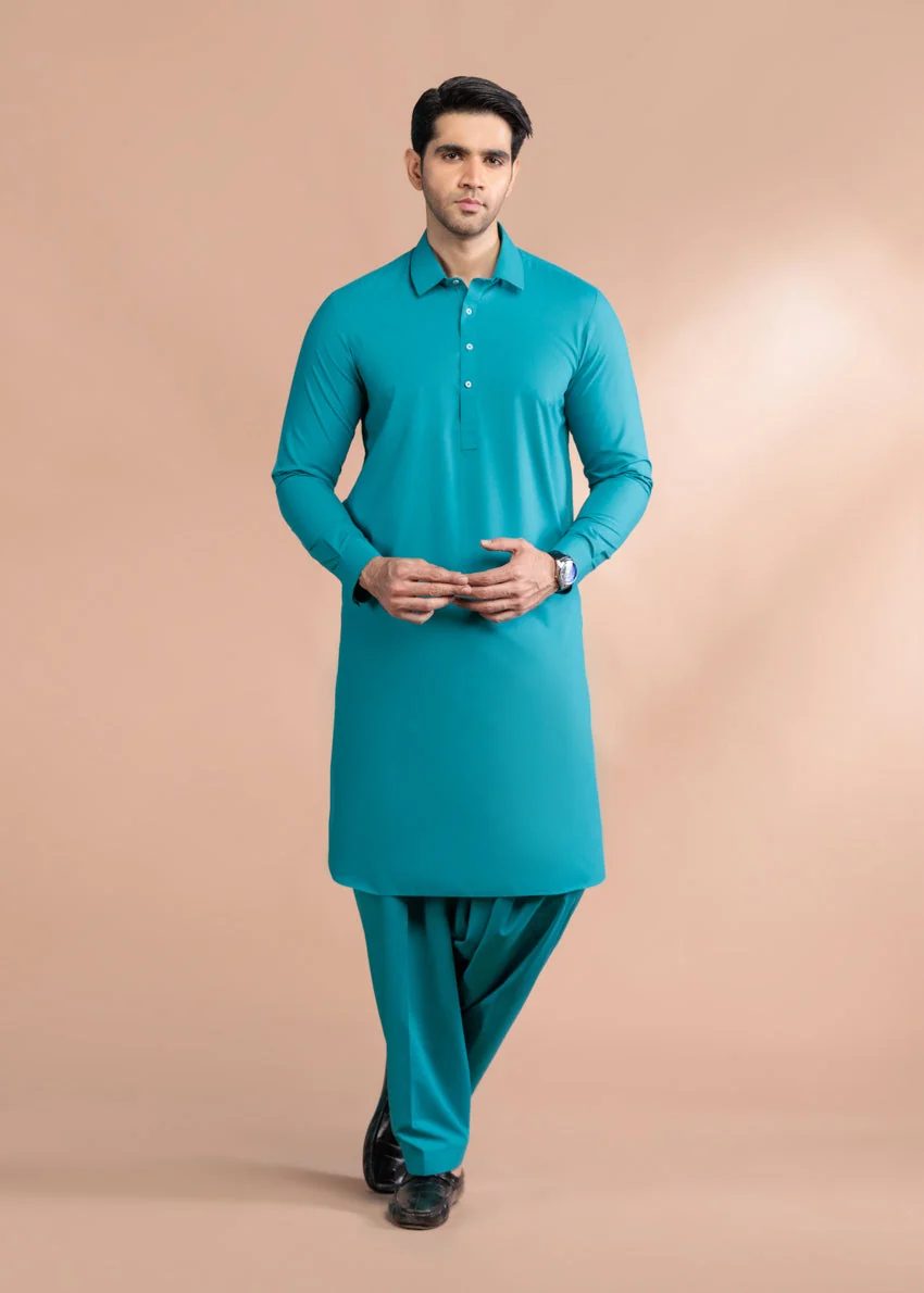 T-Green-Blended-Shalwar Suit - (MP2PSBW25ADJ6) Y (14) J(17)