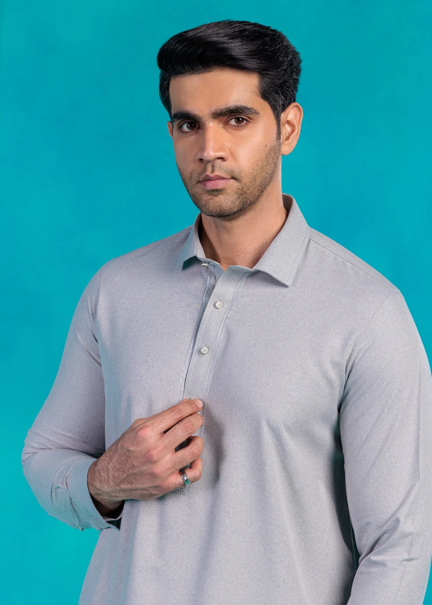 L-Grey-Blended-Shalwar Suit - (MP2PSBW25BM11D7) Y(B19) J(33) - Image 3