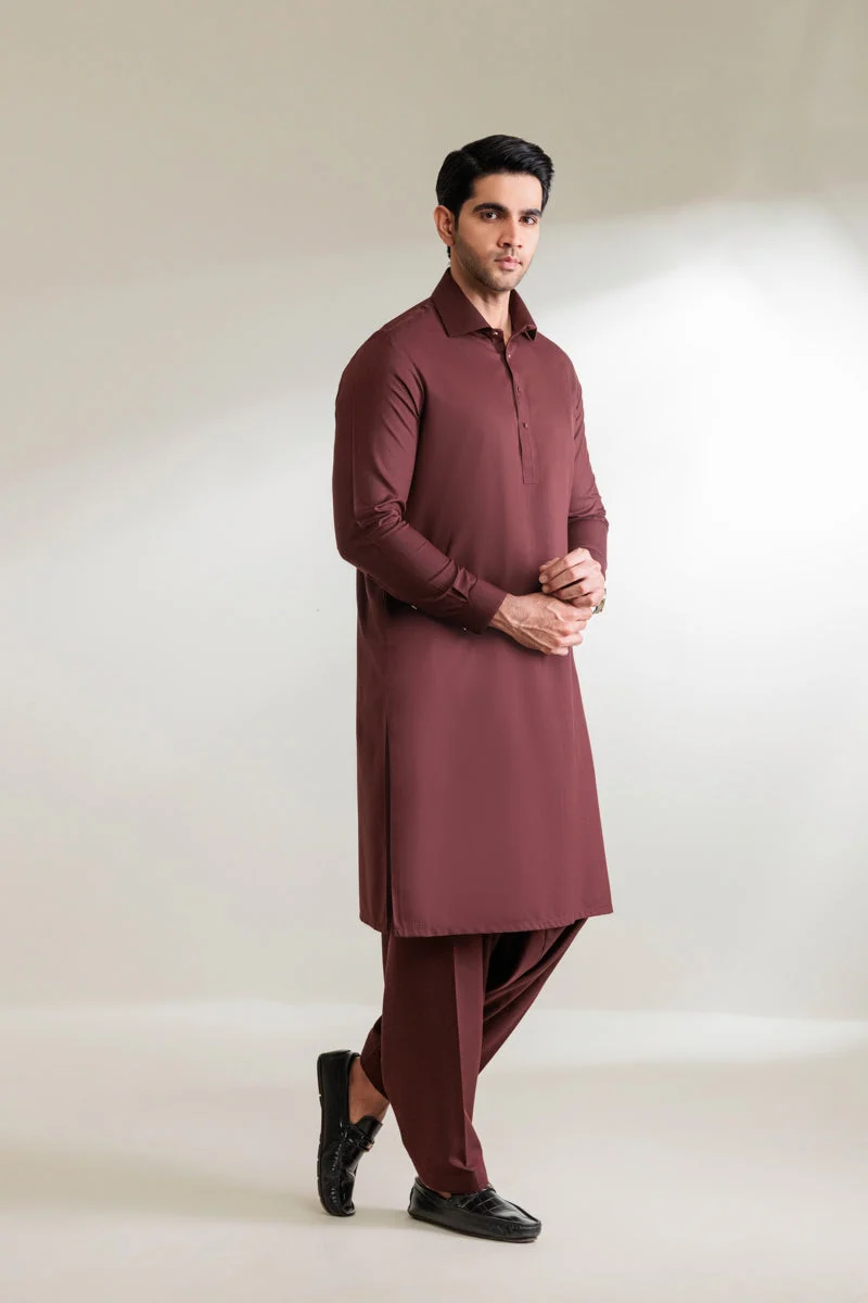 Maroon-Blended-Shalwar Suit - (MP2PSBW25BM1J5) J(27) y 6 - Image 5