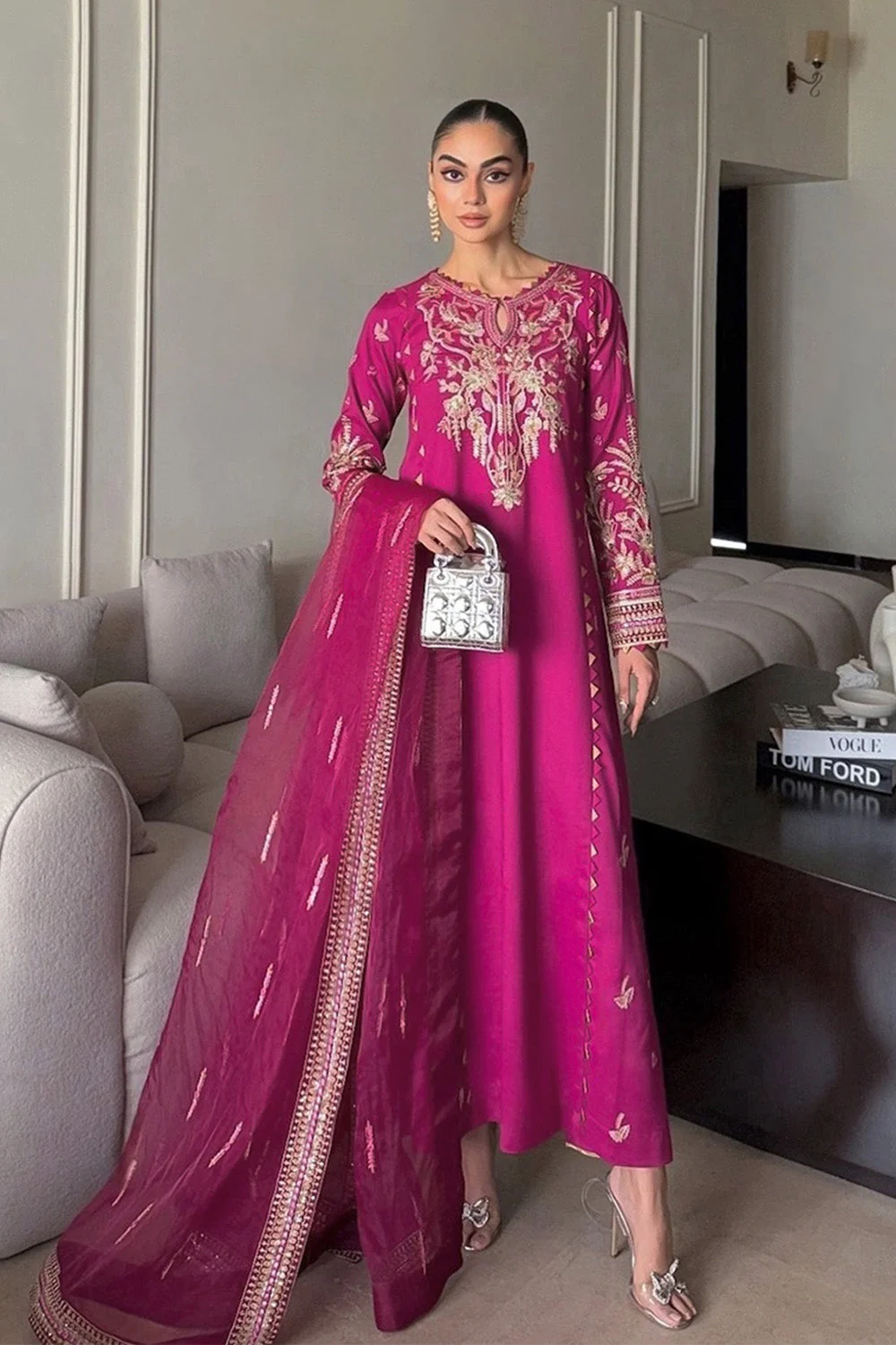 Festive Stitched Katan Silk 3 Piece MS50319 JF(14) - Image 4