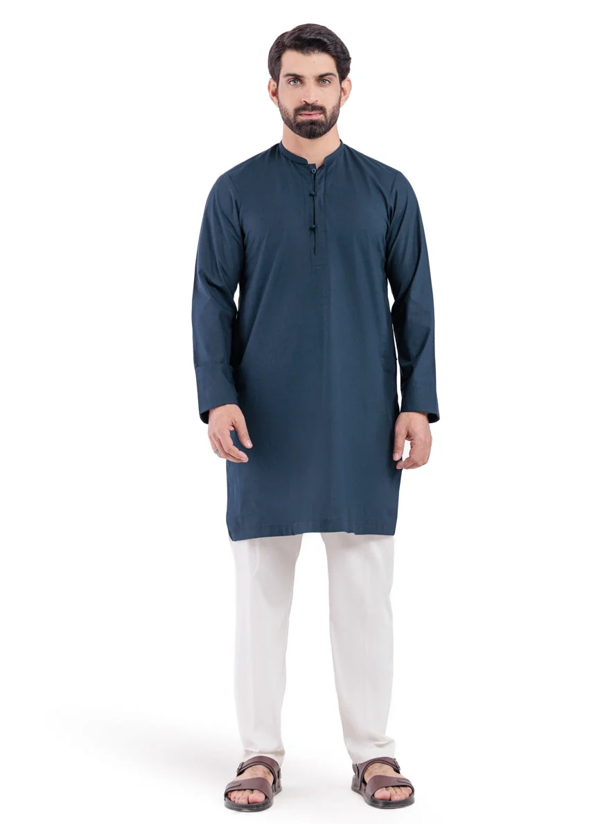 Navy-Blended-Kurta - (MP1PBW25BM10N4) JM(42) YB-37