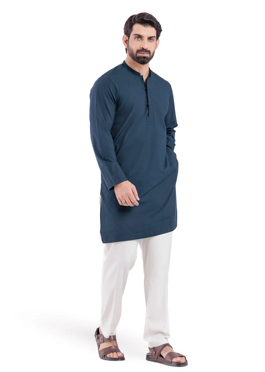 Navy-Blended-Kurta - (MP1PBW25BM10N4) JM(42) YB-37 - Image 2