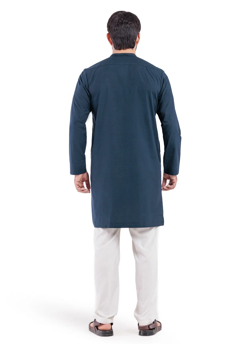 Navy-Blended-Kurta - (MP1PBW25BM10N4) JM(42) YB-37 - Image 5