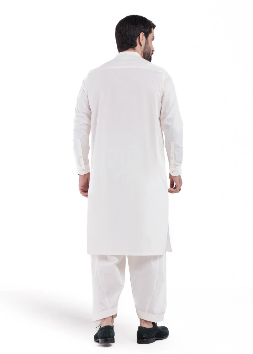 O-White-Cotton-Shalwar Suit - (MPS25SSS2054) F-1 - Image 2