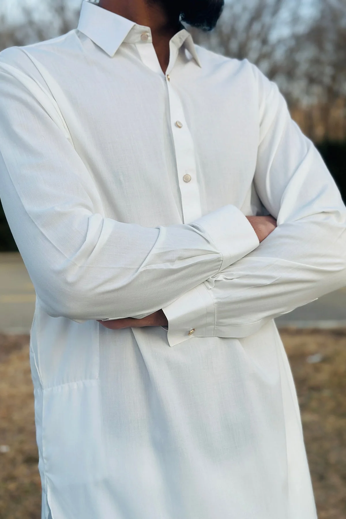 Off White Shalwar Kameez J(37&38) - Image 3