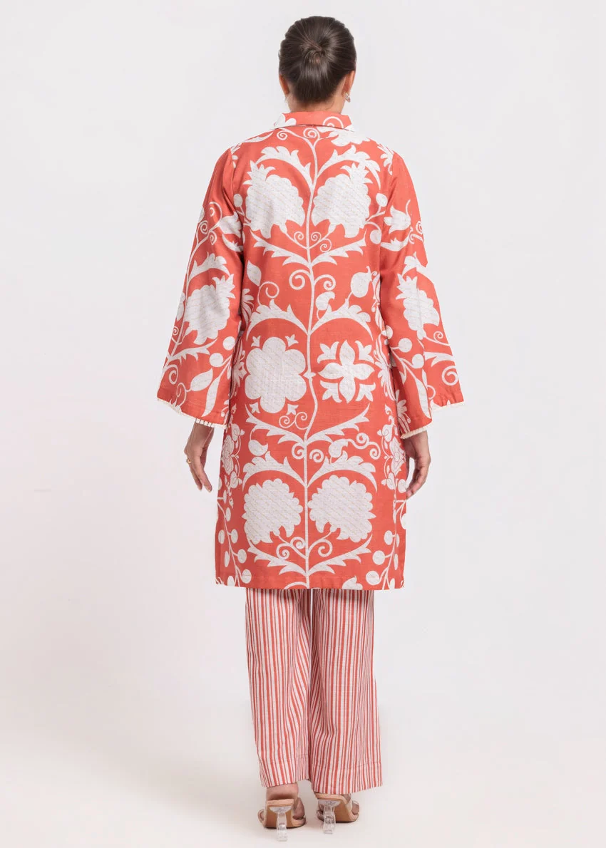 Orange-Khaddar-2 Piece (WPSTPBW25HR10N6) J(113) - Image 2