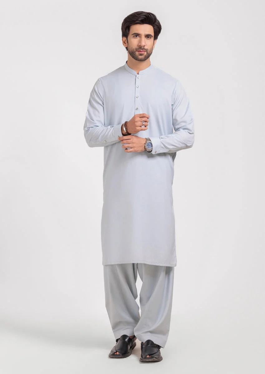 P-Blue-Blended-Kurta Shalwar - (MPS25KSE2063) Y-F-17 J(8)